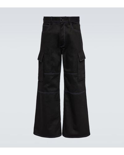 Marni Wide-leg Cotton Gabardine Cargo Pants - Black