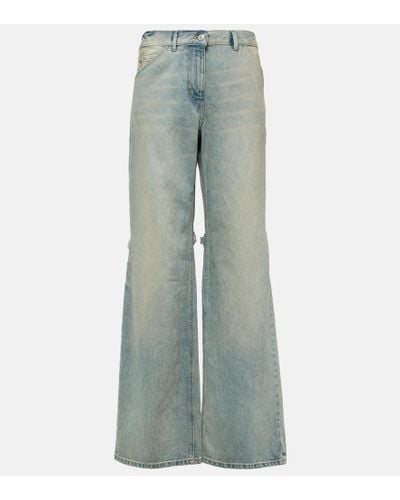 Courreges Mid-Rise Wide-Leg Jeans Sailor - Blau