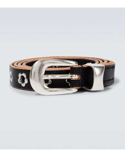 Our Legacy Flowers Leather Belt - Metallic