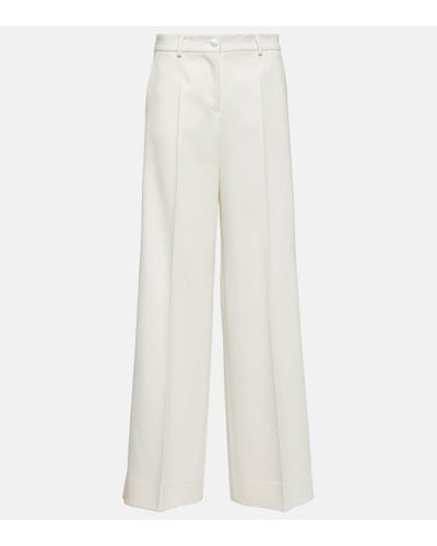 Dolce & Gabbana Crepe Wide-leg Trousers - White