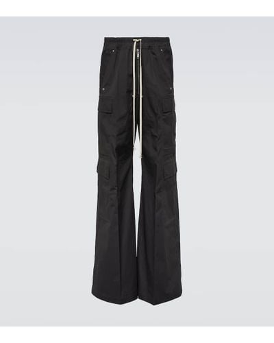 Rick Owens Pantalones anchos Bela de mezcla de algodon - Negro