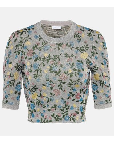 Rabanne Floral Jacquard Sweater - Blue