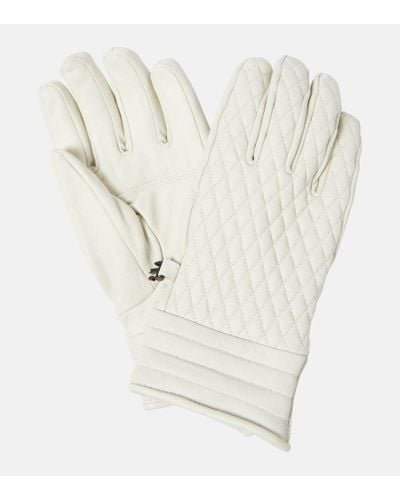 Fusalp Athena Quilted Leather Ski Gloves - White