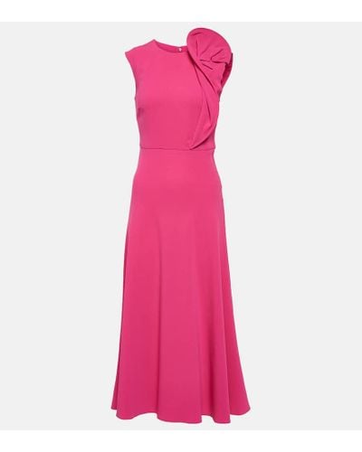 Roland Mouret Floral-applique Cady Midi Dress - Pink