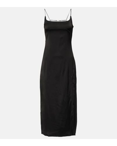 Jacquemus La Robe Notte Satin Midi Dress - Black