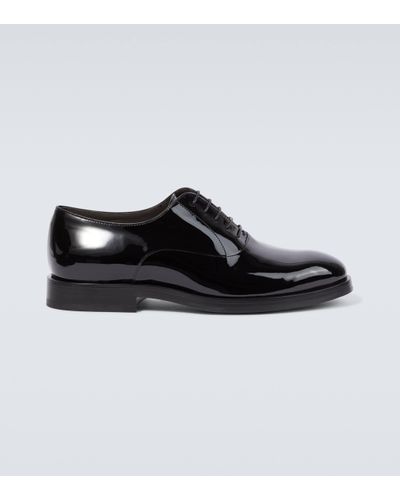 Brunello Cucinelli Patent Leather Oxford Shoes - Black