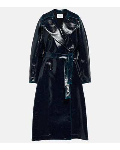 Alaïa Coated Wool-blend Trench Coat - Blue