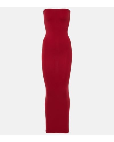 Wolford Fatal Strapless Jersey Maxi Dress - Red