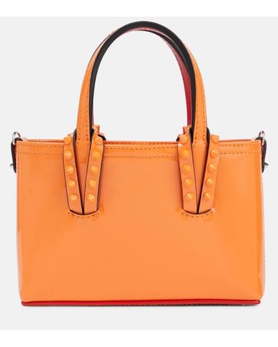 Christian Louboutin Cabata Nano Patent Leather Tote Bag - Orange