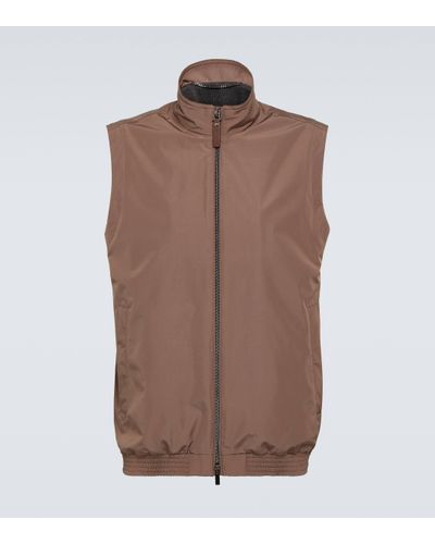 Canali Technical Vest - Brown