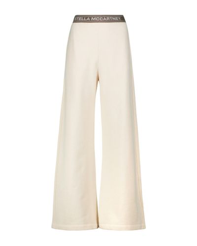 Stella McCartney Cotton Jersey Wide-leg Sweatpants - Natural