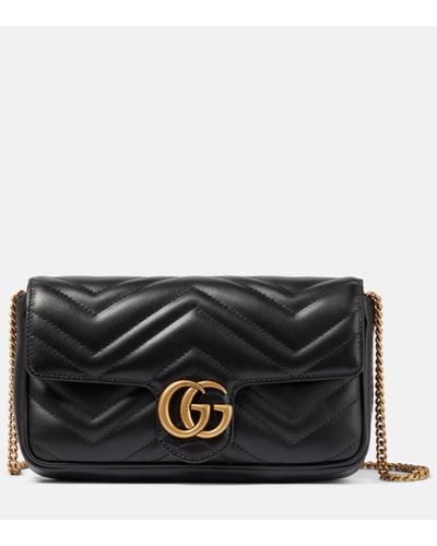 Gucci GG Marmont Leather Wallet On Chain - Black