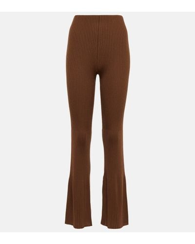 Wolford High-rise Flared Virgin Wool Trousers - Brown