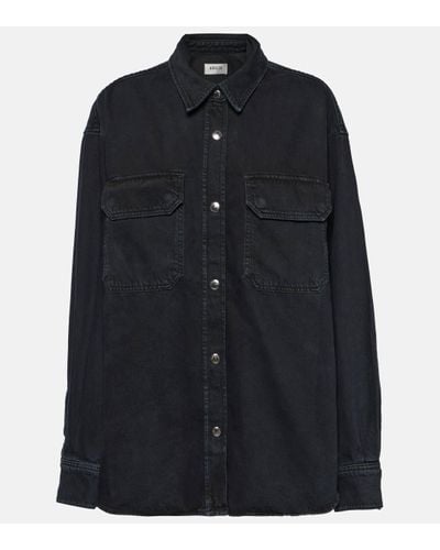 Agolde Camryn Oversized Denim Shirt - Black