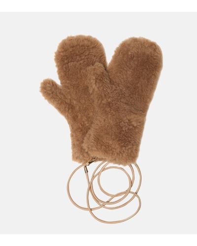 Max Mara Ombrato Camel Hair And Silk Mittens - Multicolor