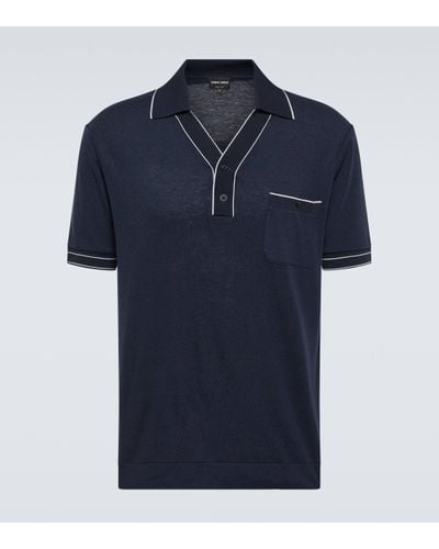 Giorgio Armani Jersey Polo Shirt - Blue