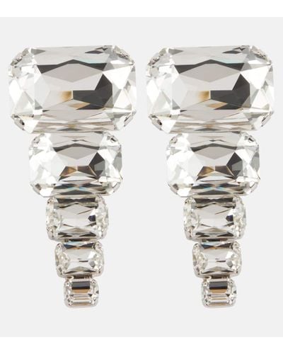 Balmain Orecchini pendenti XL con cristalli - Bianco