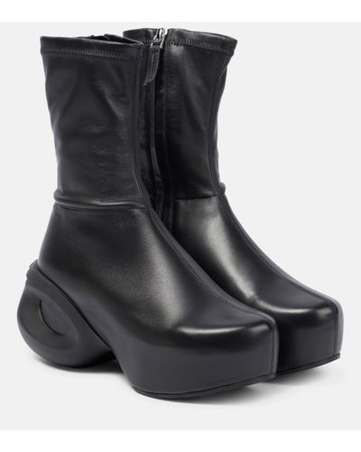 Givenchy G Leather Clog Ankle Boots - Black