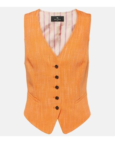 Etro Single-breasted Vest - Orange