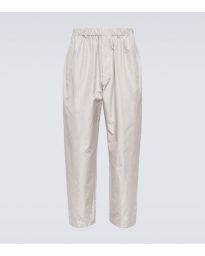 Lemaire Silk Straight Trousers - White