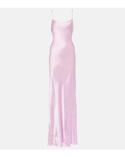 Victoria Beckham Satin Maxi Slip Dress - Pink