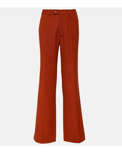 Tod's Wool Crepe Wide-leg Trousers - Red