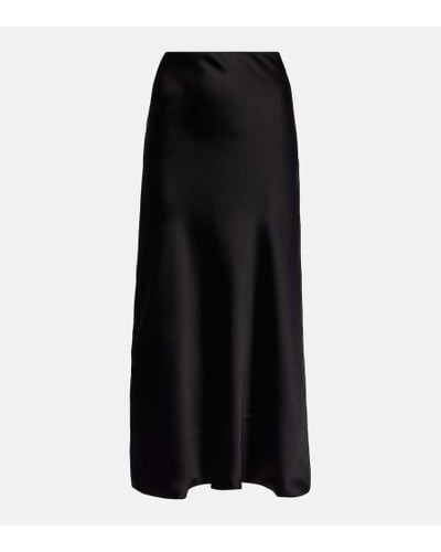 Norma Kamali High-rise Satin Maxi Skirt - Black