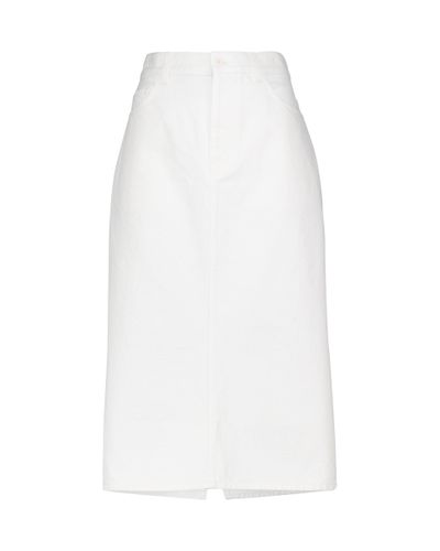 The Row Tima Denim Pencil Skirt - White