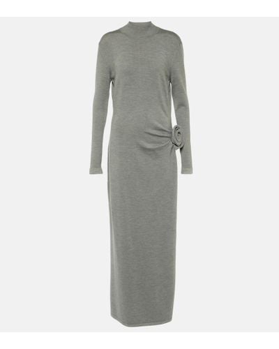 Magda Butrym Wool, Silk, And Cashmere Maxi Dress - Gray
