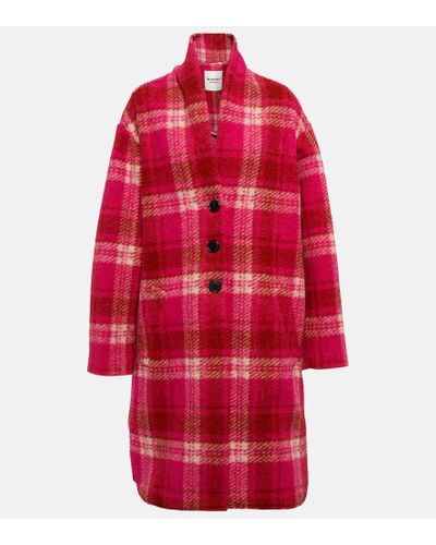Isabel Marant Gabriel Checked Flannel Coat - Red