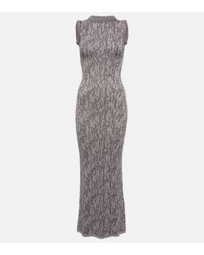 Acne Studios Sequined Jacquard Maxi Dress - Gray