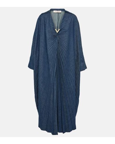 Valentino Kaftan VGold aus Chambray - Blau