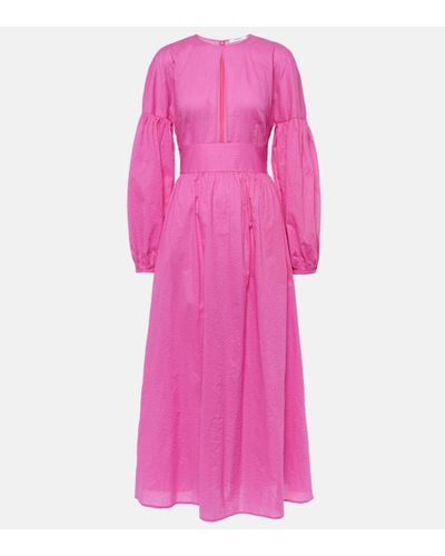 Marysia Swim Roset Puff-sleeve Cotton Maxi Dress - Pink