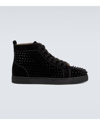 Christian Louboutin Louis Orlato Suede High-top Trainers - Black