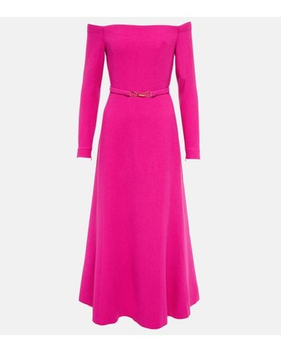 Gabriela Hearst Carole Off-shoulder Wool Gown - Pink