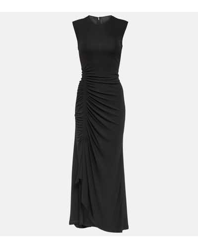 Givenchy Draped Crepe Midi Dress - Black