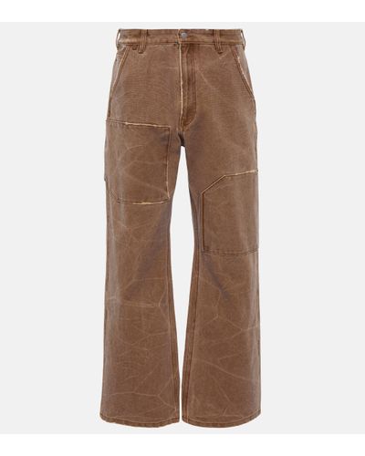 Acne Studios Pantalon droit Palma en toile - Marron