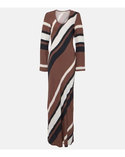 Faithfull The Brand Da Costa Striped Maxi Dress - Brown