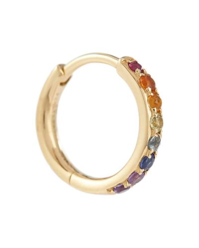 PERSÉE Chakras Rainbow Piercing 18kt Gold Single Earring With Gemstones - Metallic