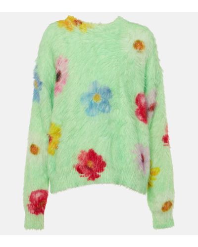 Acne Studios Floral Sweater - Green
