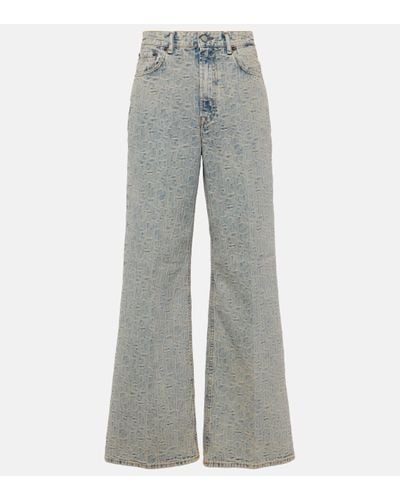 Acne Studios Monogram High-rise Wide-leg Jeans - Grey