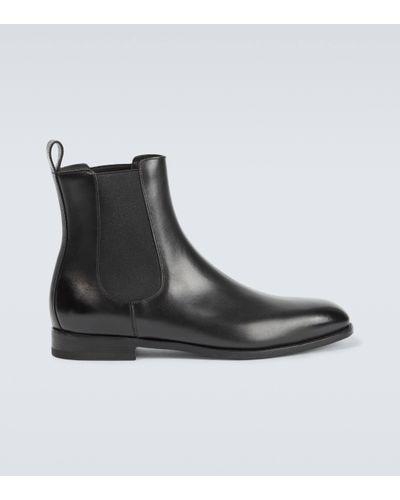Manolo Blahnik Delsa Leather Chelsea Boots - Black