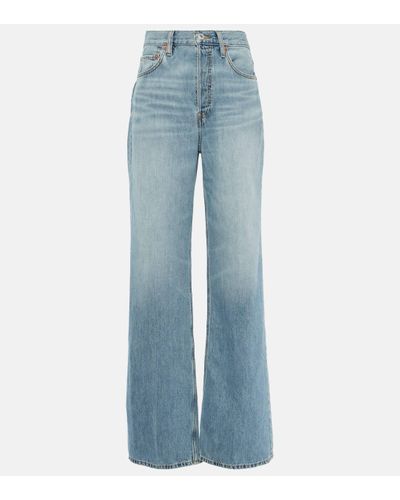 RE/DONE Jean ample annees 70 a taille haute - Bleu