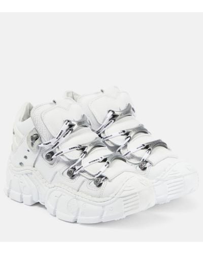 Vetements X New Rock Plateau-Sneakers aus Leder - Mettallic