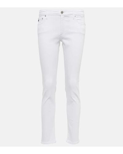 AG Jeans Prima Ankle Mid-rise Slim-fit Jeans - White