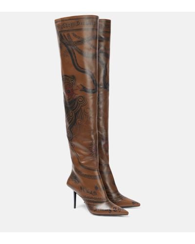 Jimmy Choo X Jean Paul Gaultier Over-the-knee Boots 90 - Brown
