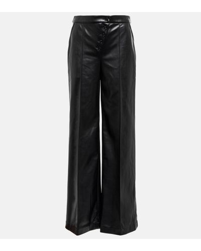 Jonathan Simkhai Pantalon ample Lynda en cuir synthetique - Noir