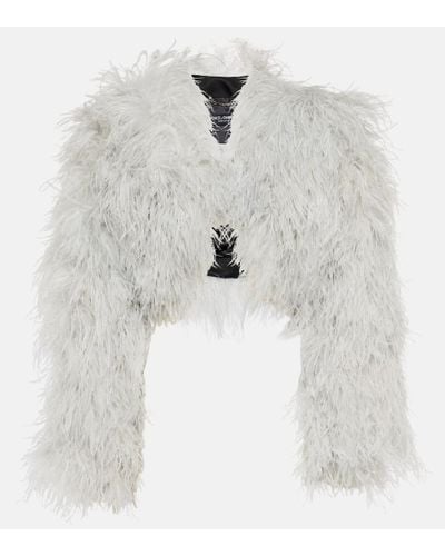 Dolce & Gabbana Cropped-Jacke aus Federn - Weiß