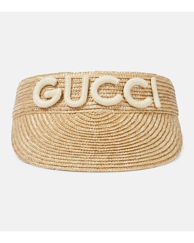 Gucci Stella Straw Visor - Metallic