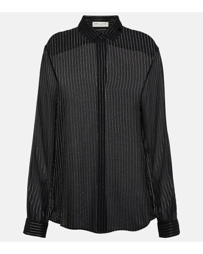 Saint Laurent Hemd aus einem Seidengemisch - Schwarz